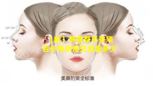 【新】韩国整形各项目价格明细究竟是多少